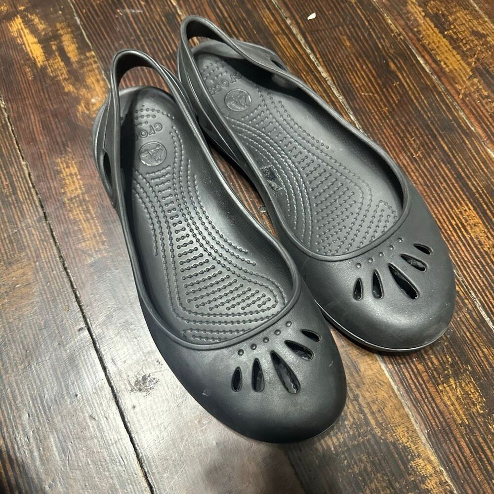 Crocs black slip on rubber ortho washable Mary Jane shoes